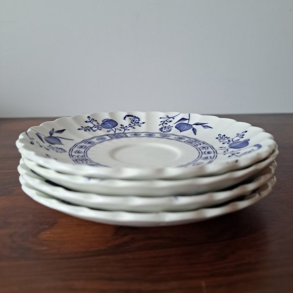 JG Meakin England 4 saucers - Classic White Nordic Blue Onion - Picture 3 of 8